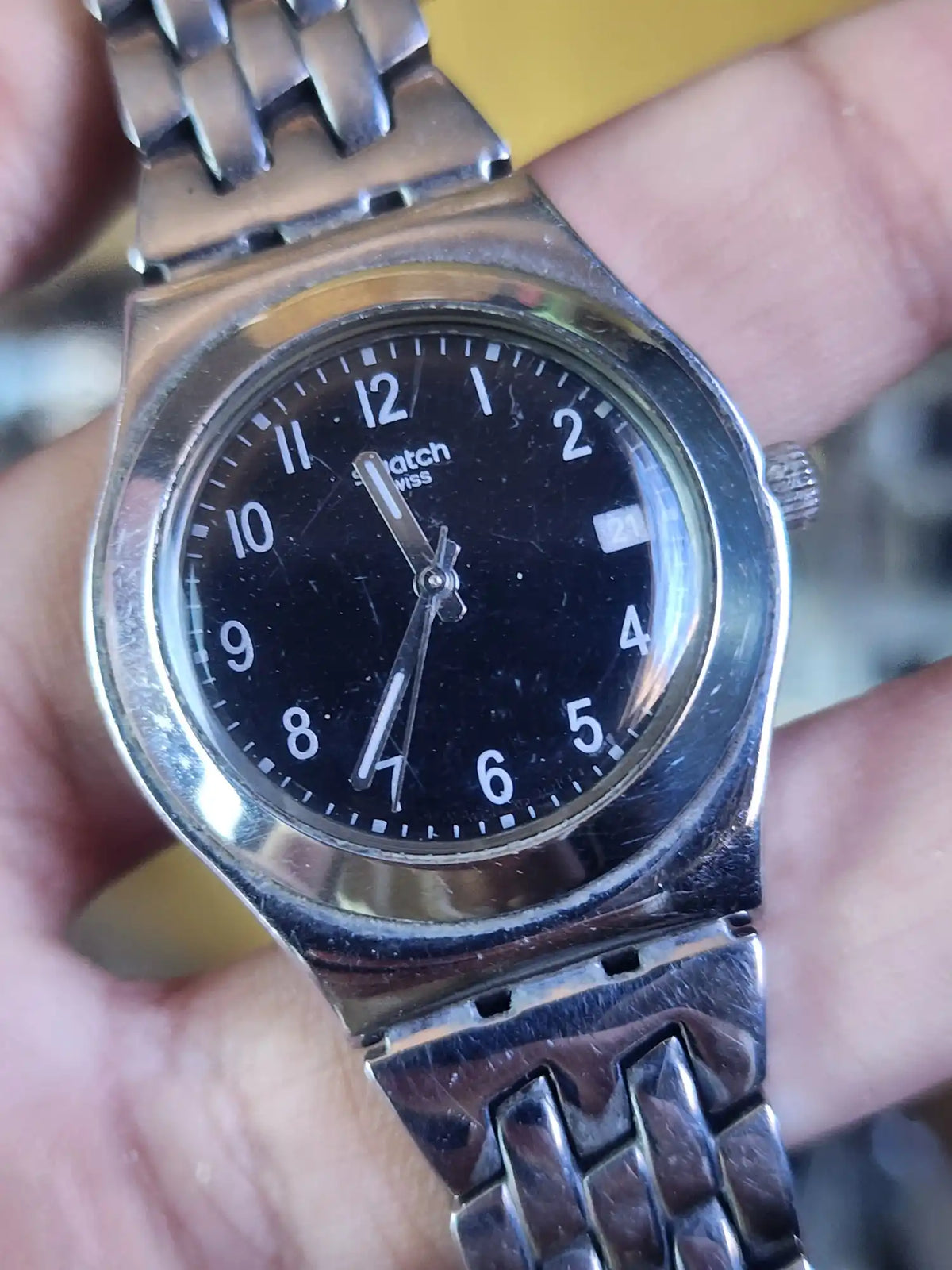 Swatch women black dial