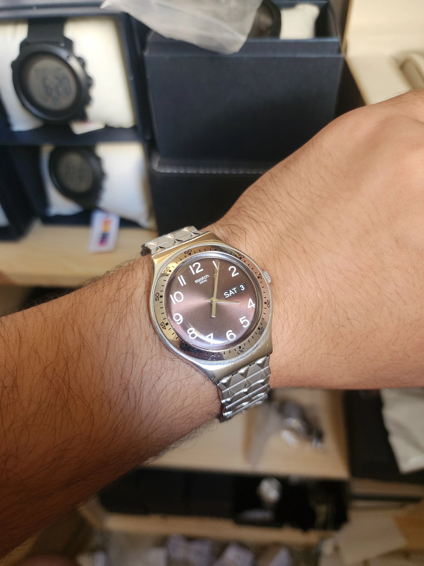 Swatch limited chocolate dial serpent bracelet