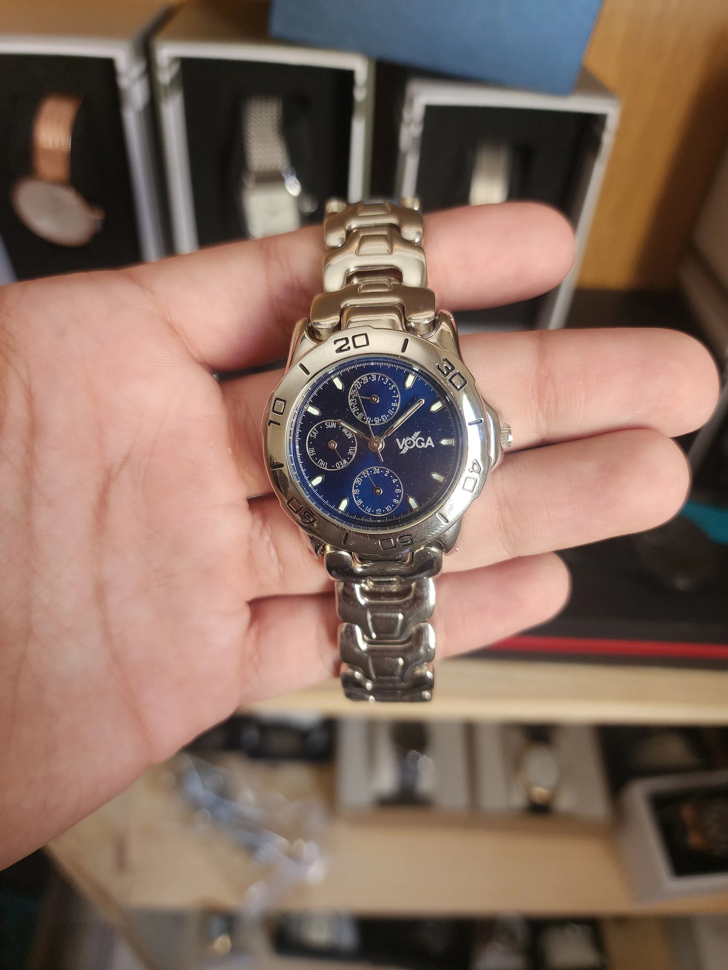 Voga blue dial chrono
