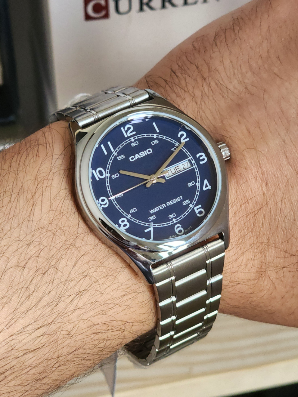 CASIO full silver blue dial