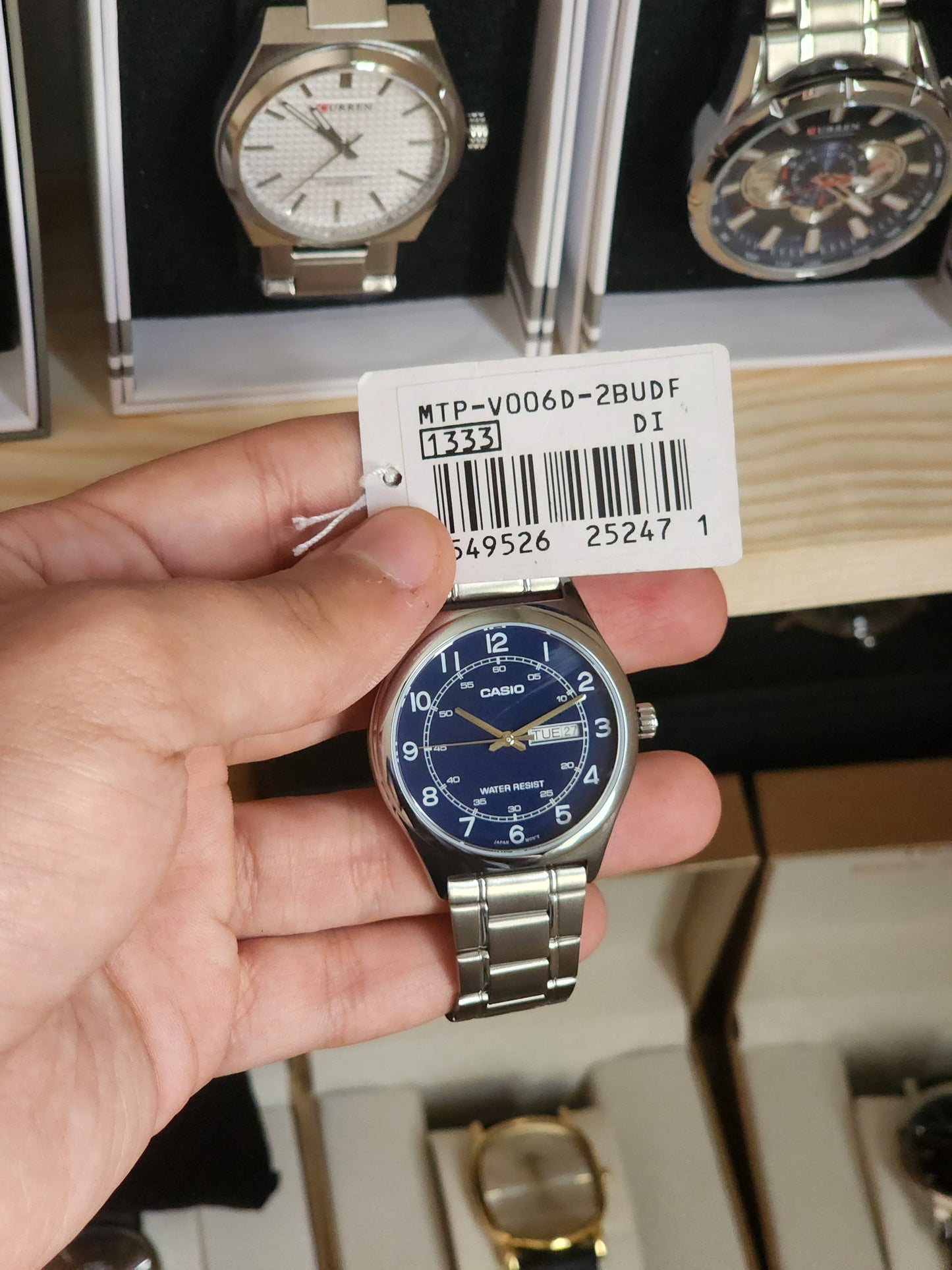 CASIO full silver blue dial