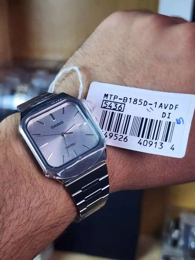 Casio MTP B185 light grey dial unisex