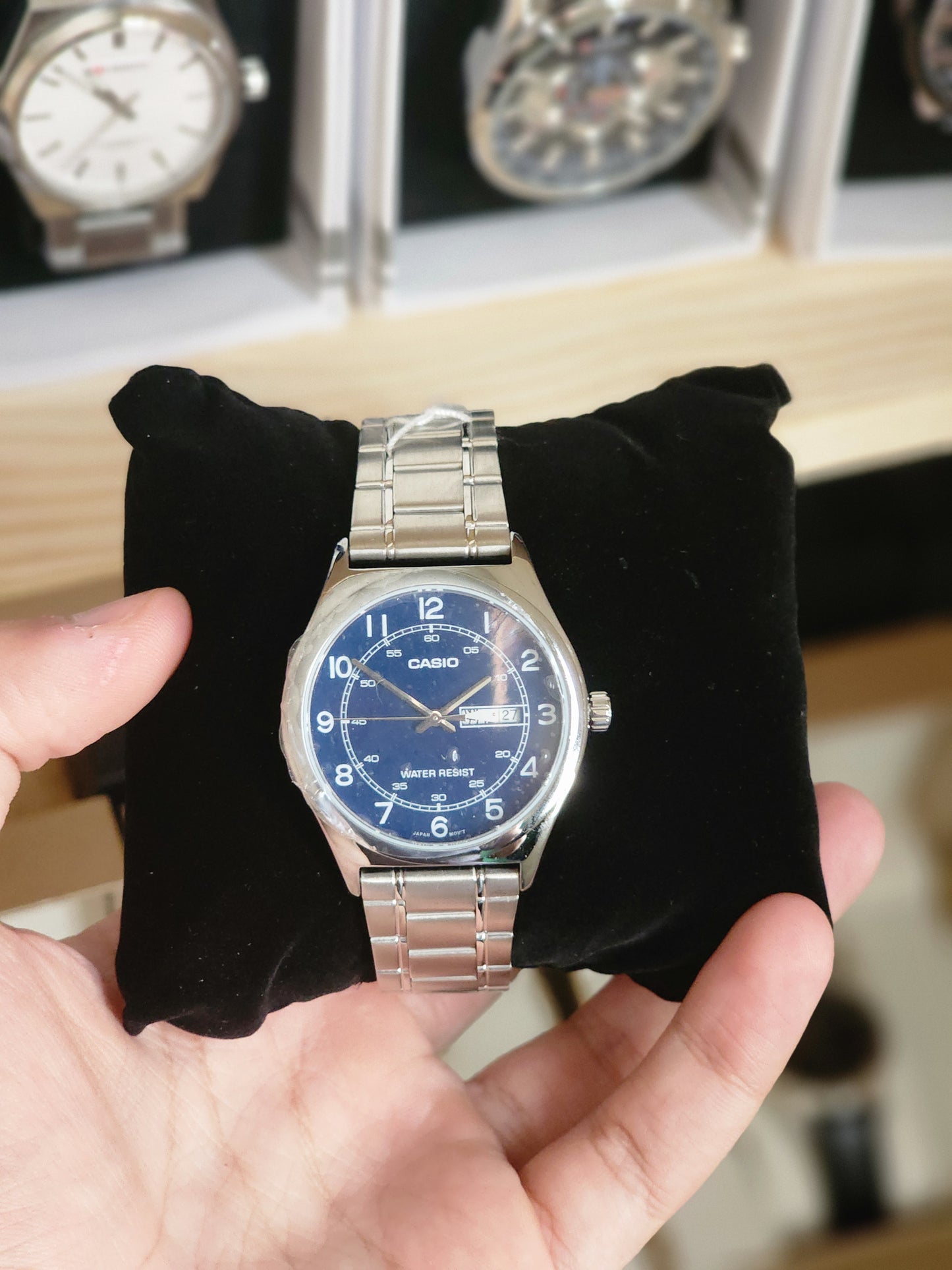 CASIO full silver blue dial