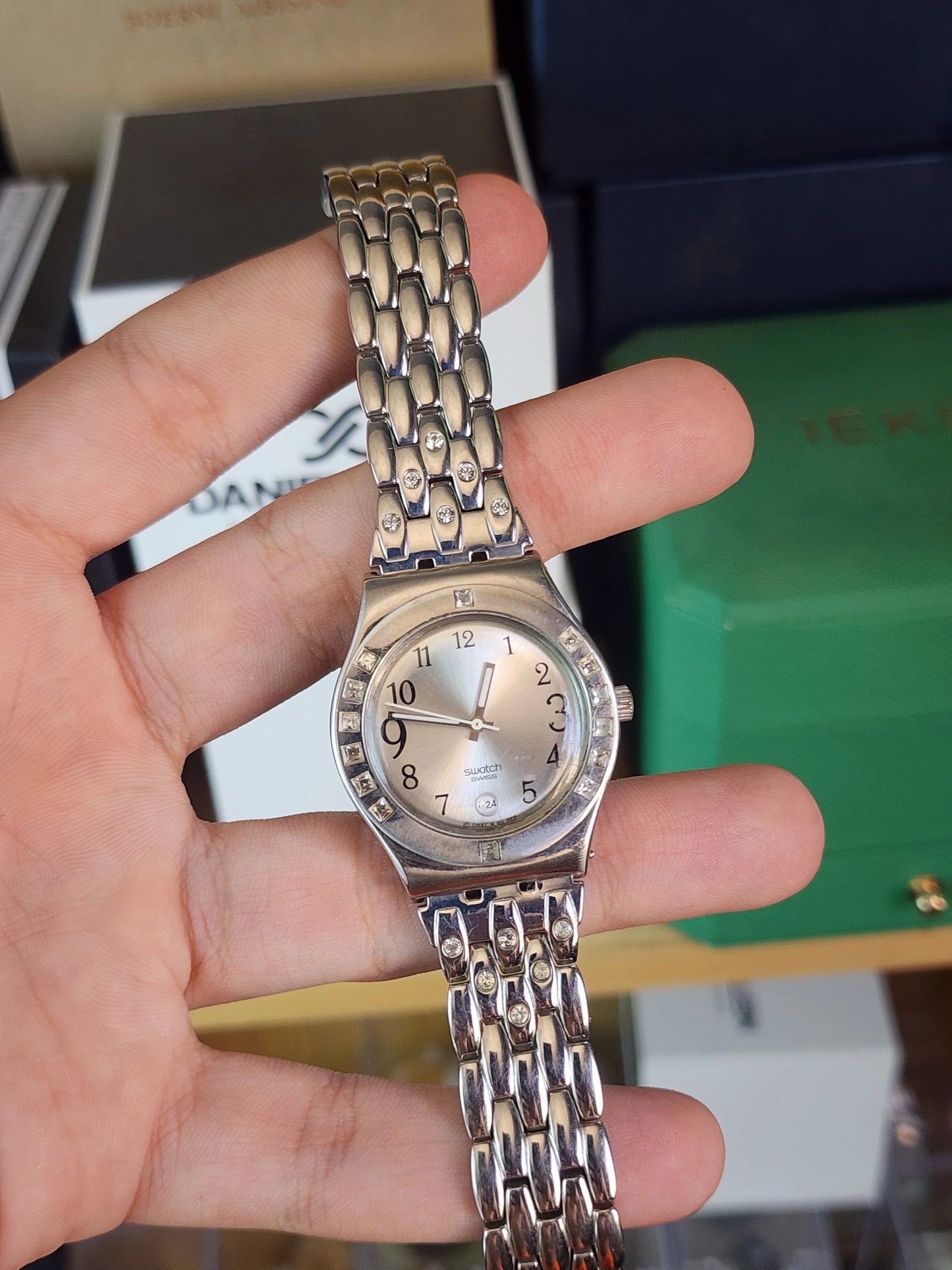 Swatch women diamond bezel