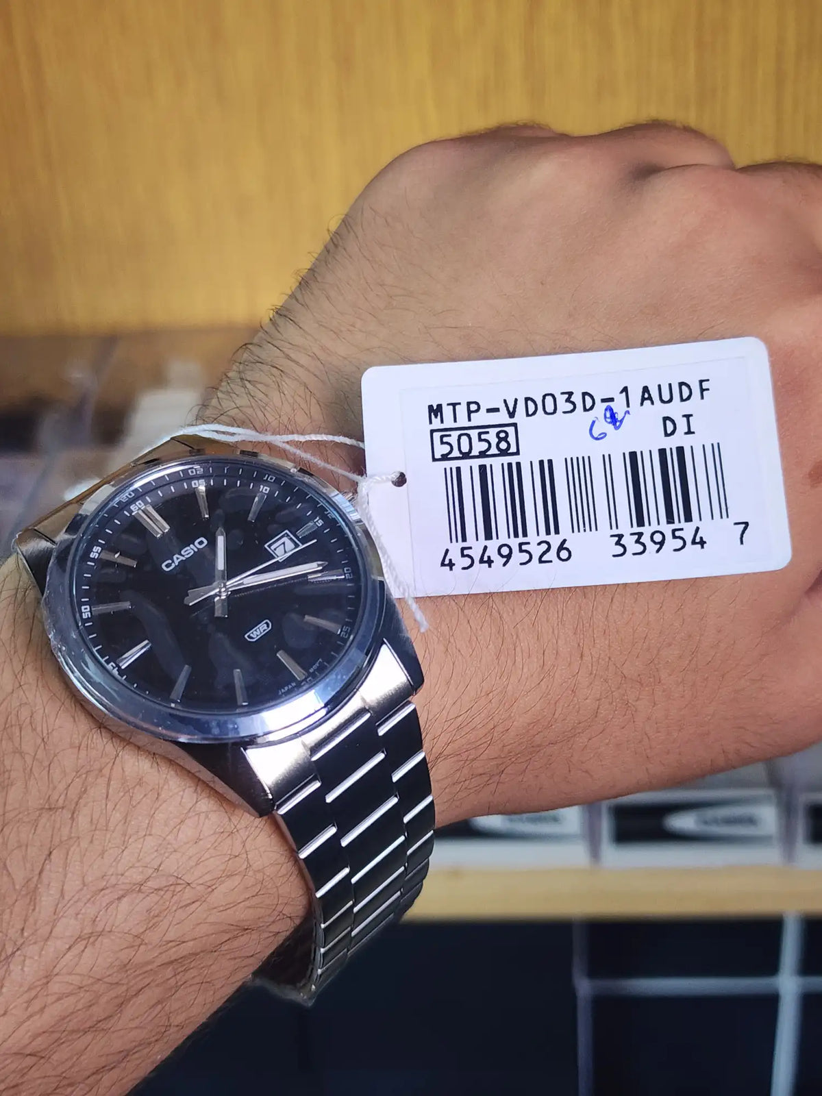 Casio MTP vd03 black dial chess