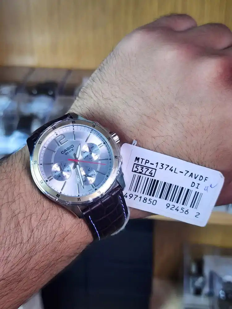 Casio mtp 1374l brown leather vintage