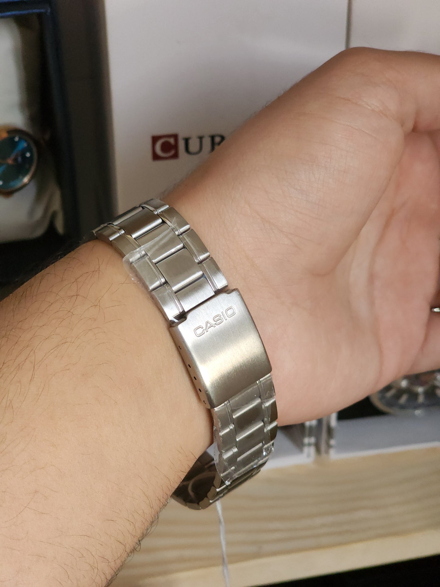 CASIO full silver blue dial