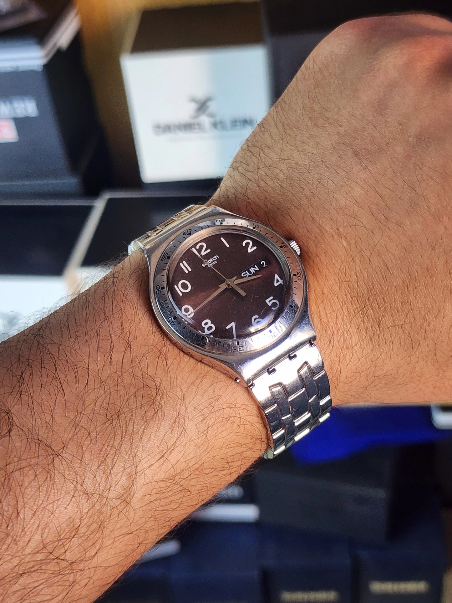 Swatch original irony chocolate dial