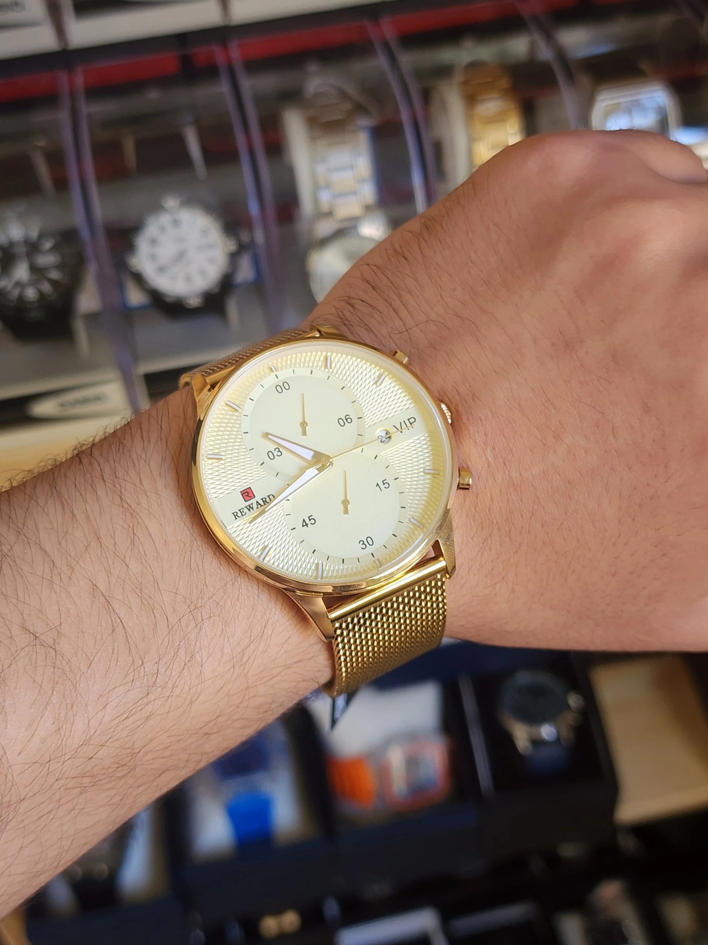 Reward full gold chronograph