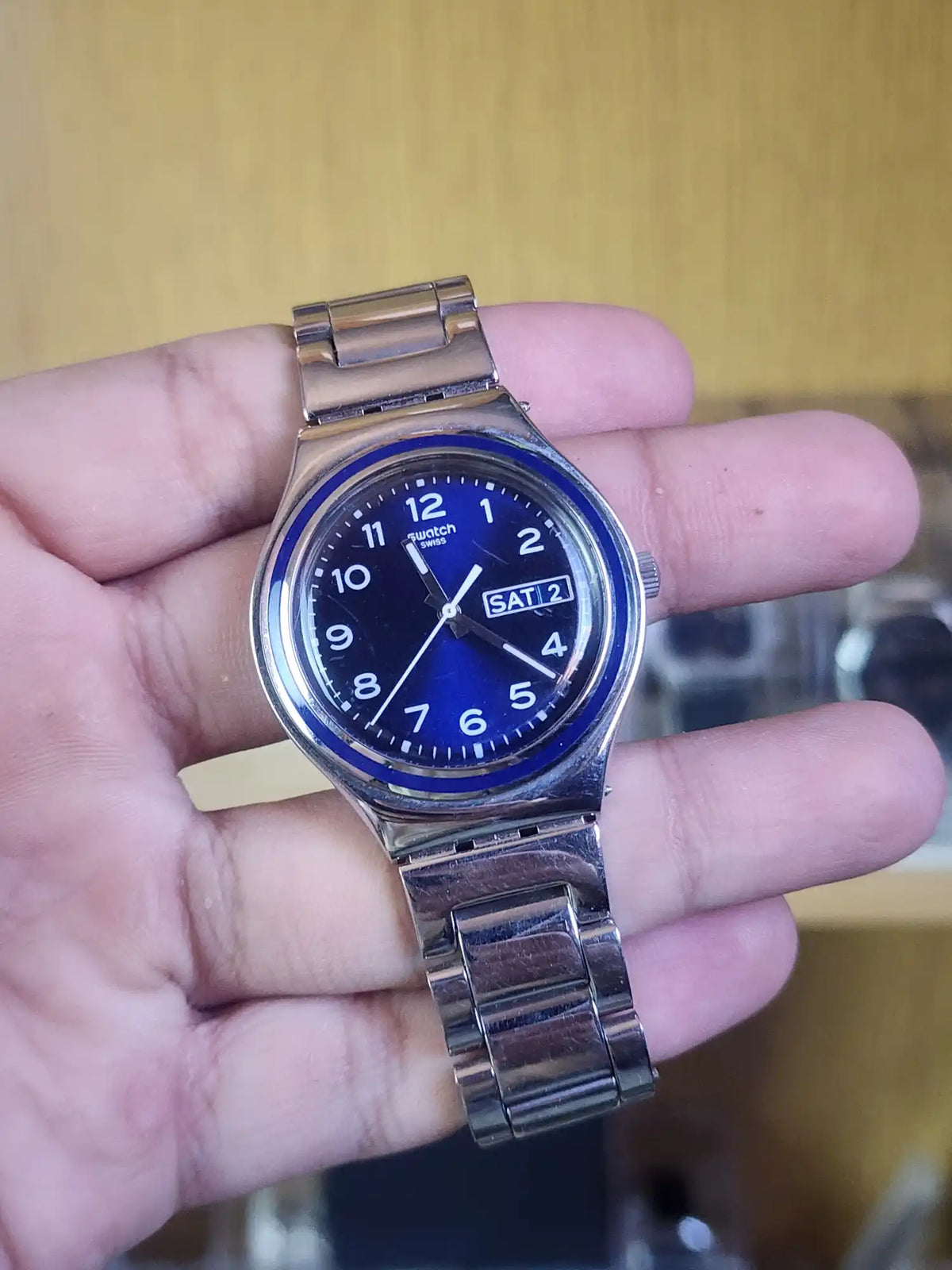 Swatch blue dial daydate