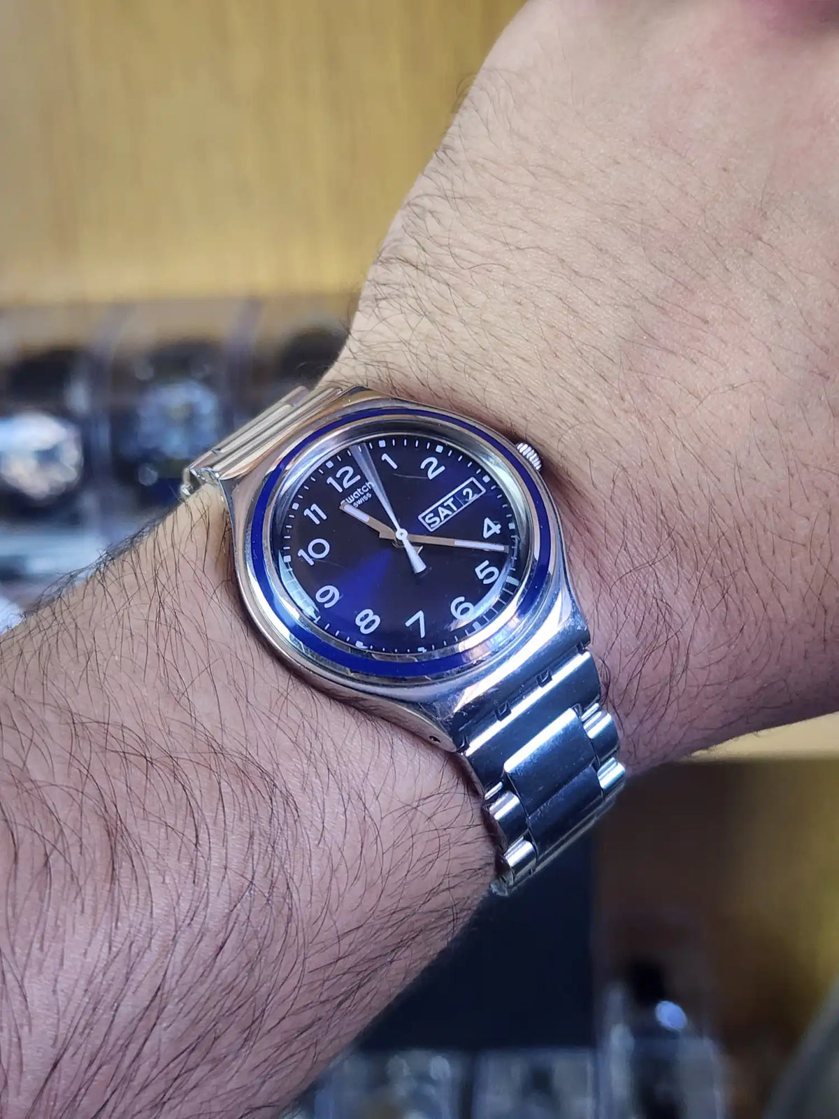 Swatch blue dial daydate