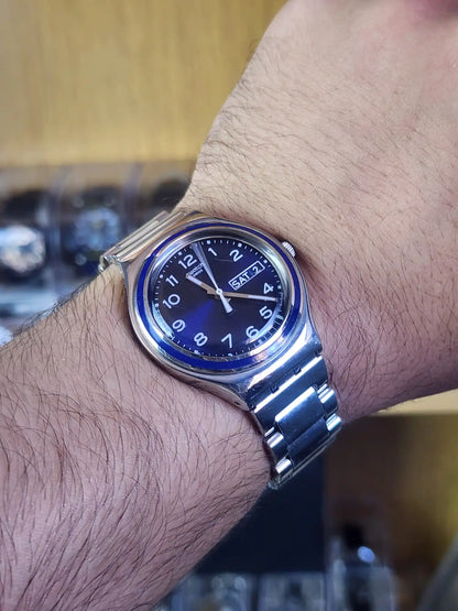 Swatch blue dial daydate