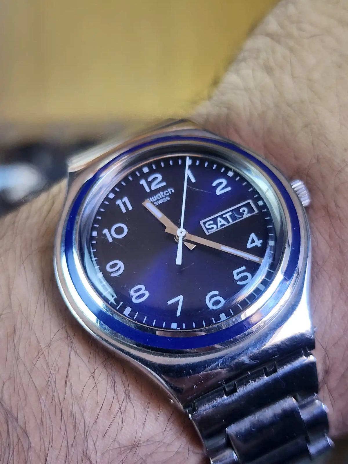 Swatch blue dial daydate