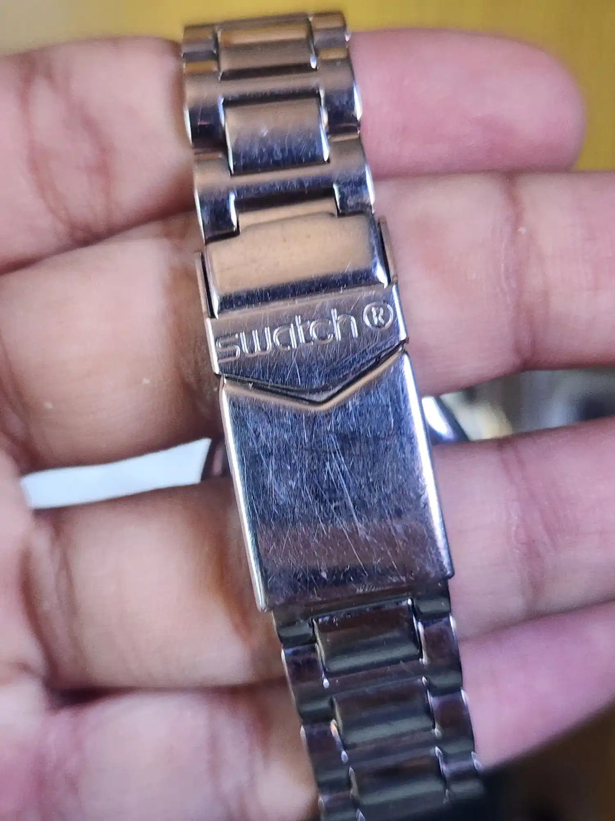Swatch black dial small numbers women