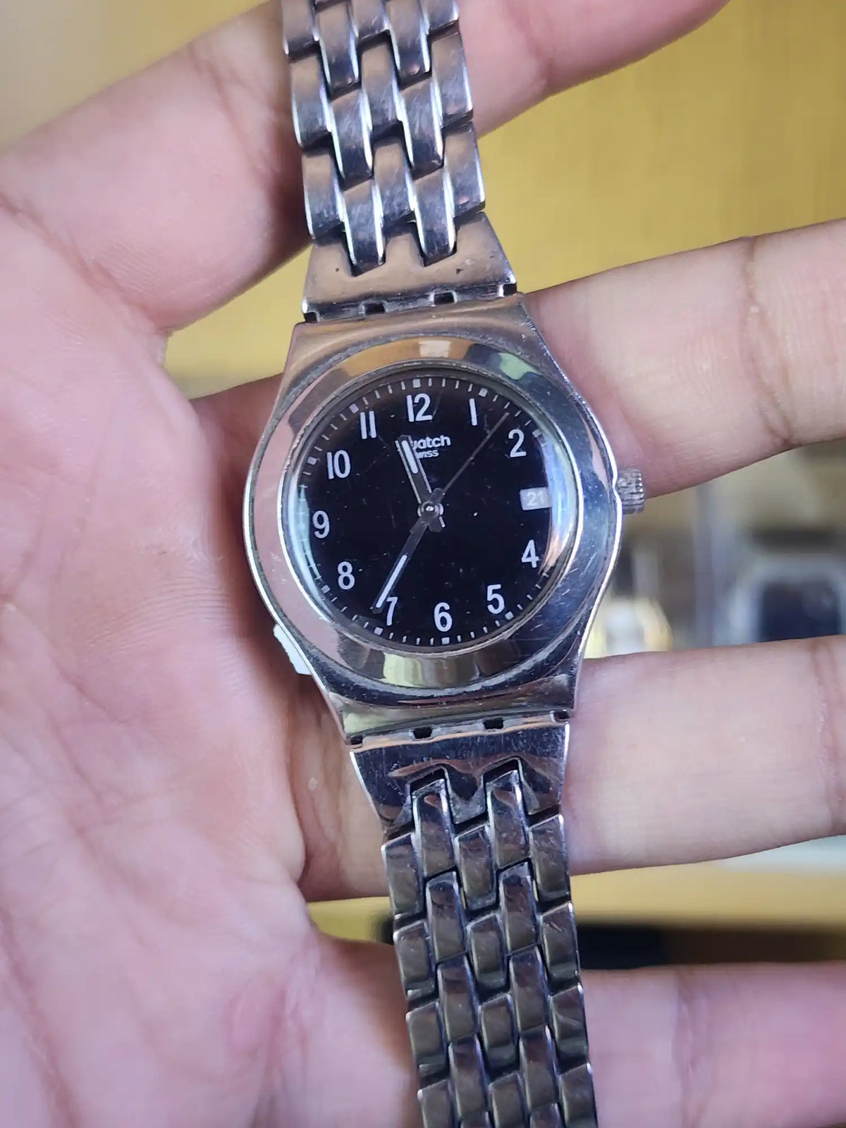 Swatch women black dial