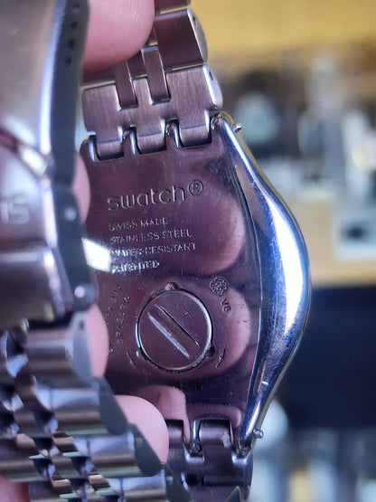 Swatch large black dial