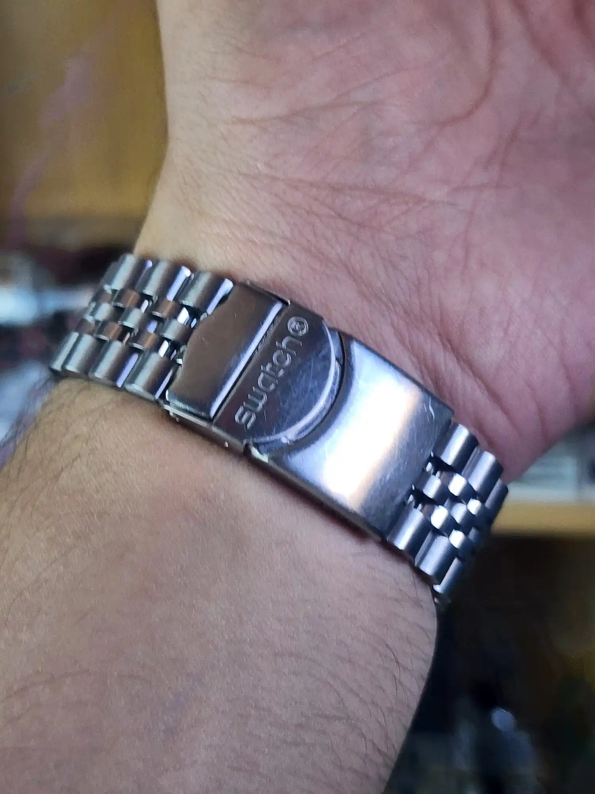 Swatch large black dial