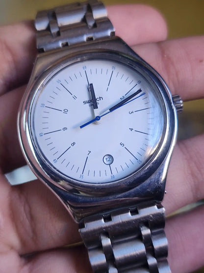 Swatch large white simple dial