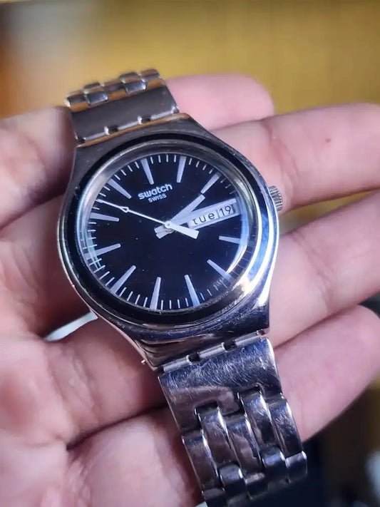 Swatch daydate black dial