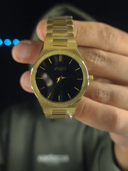 EXTRI full gold dark sea blue dial