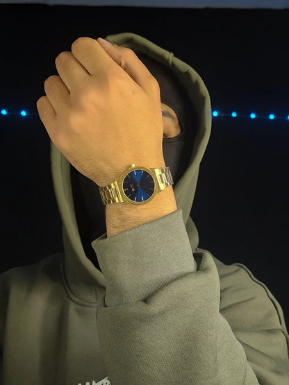 EXTRI full gold dark sea blue dial