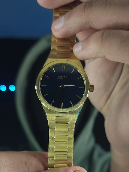 EXTRI full gold dark sea blue dial