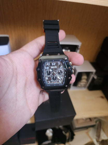 Skmei large black silicone