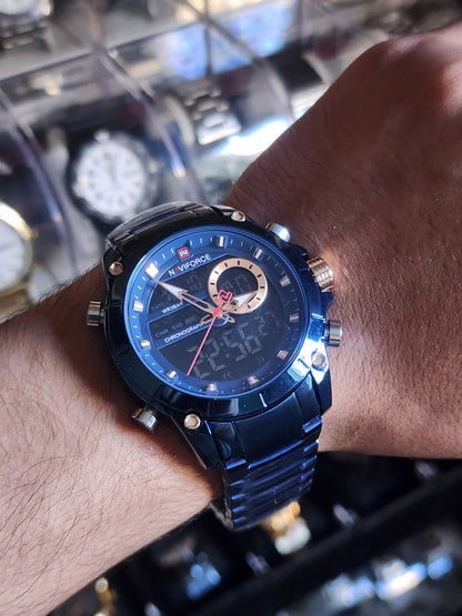 Naviforce double dial full blue