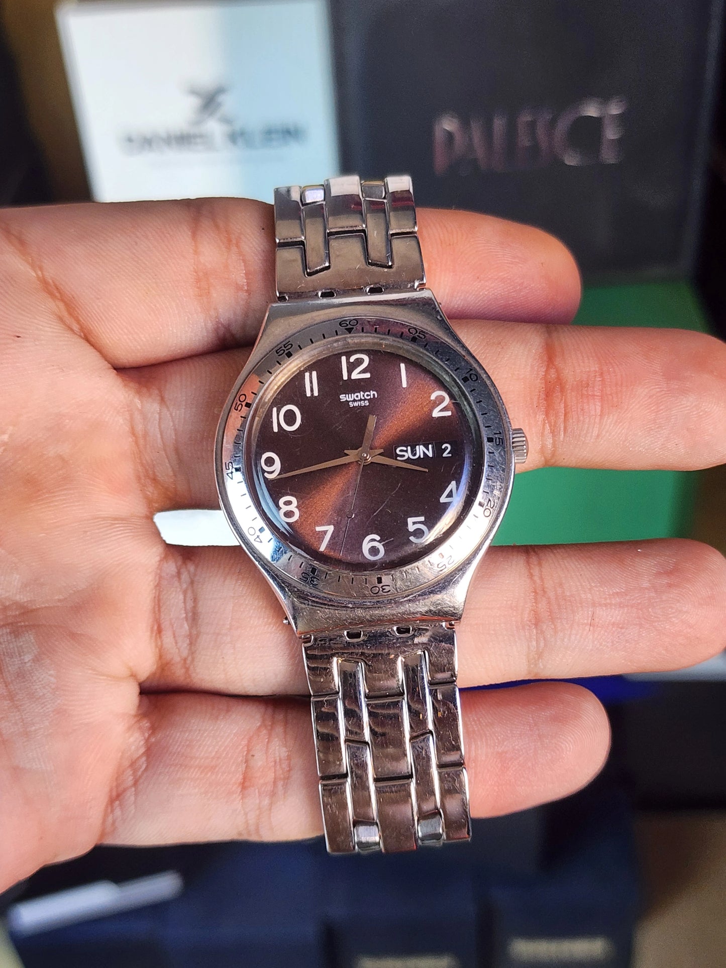 Swatch original irony chocolate dial