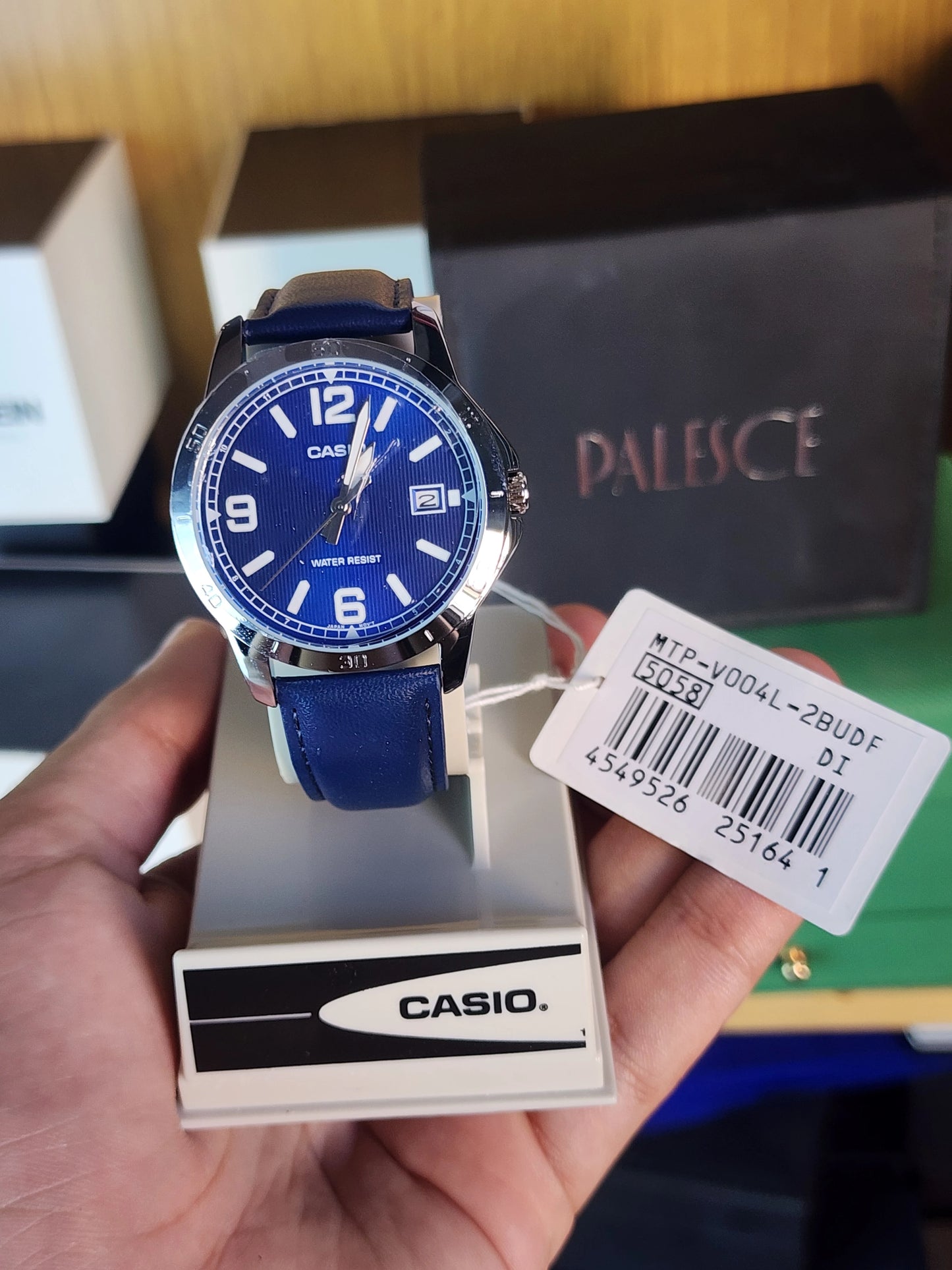 Casio mtp 004 leather blue