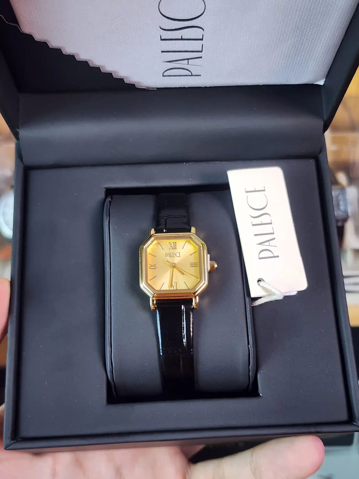 Palesce women vintage black leather gold