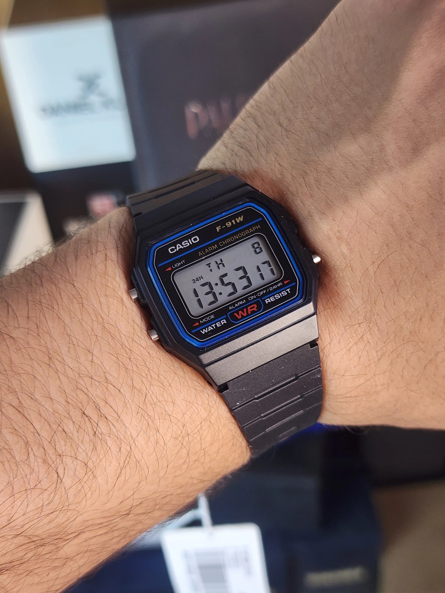 Casio f91 black blue touch