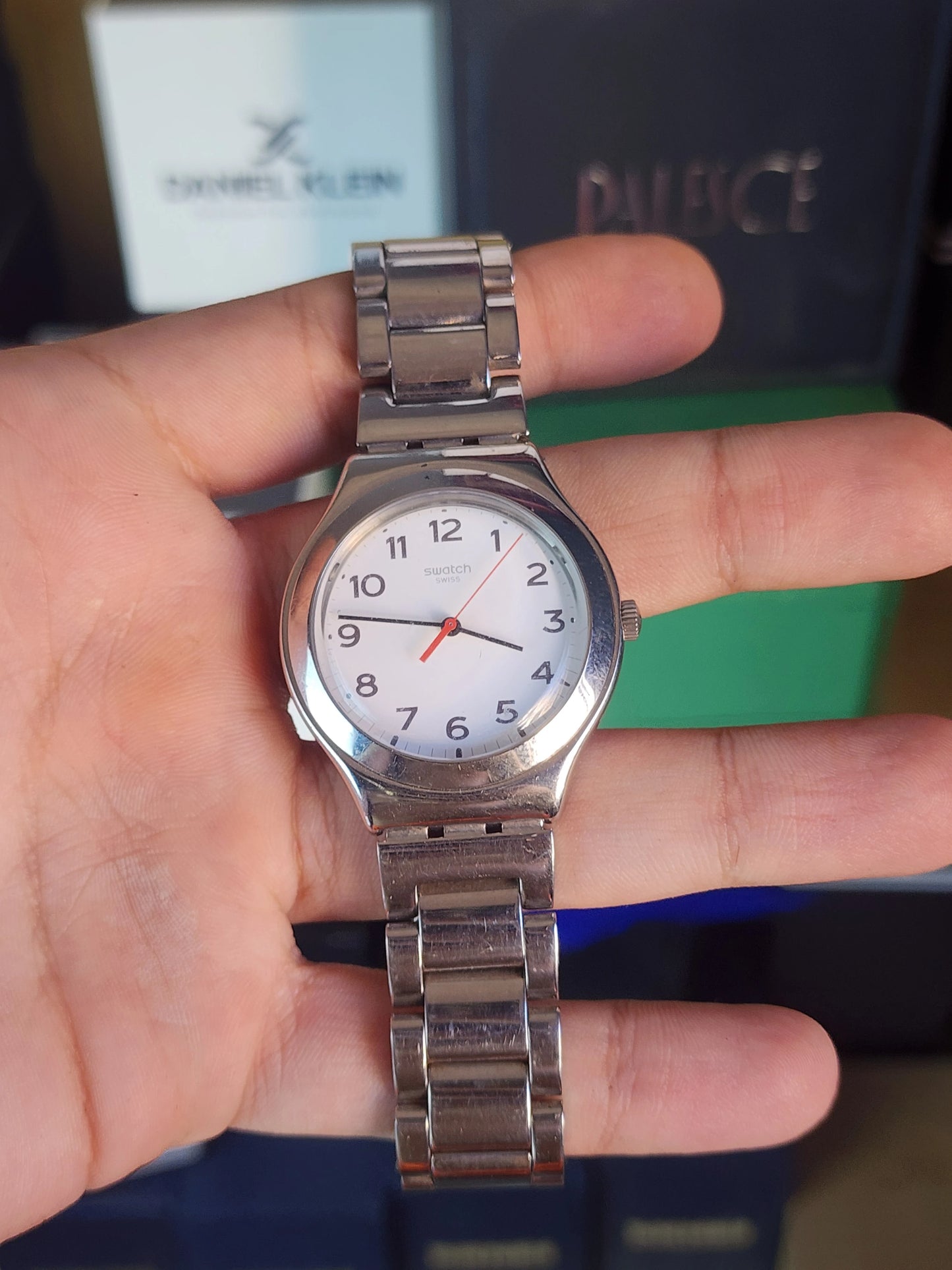 Swatch original white numbers