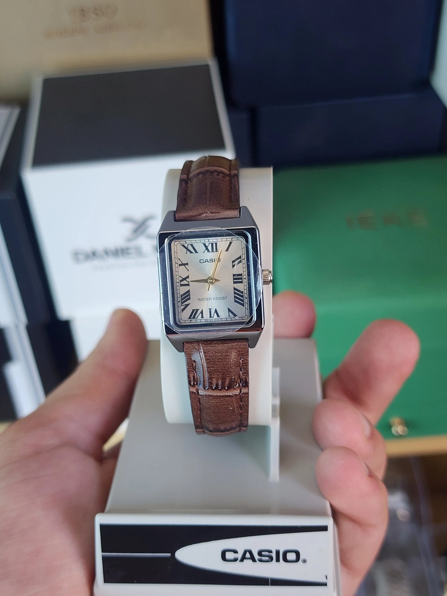 Casio LTP 007 brown leather women