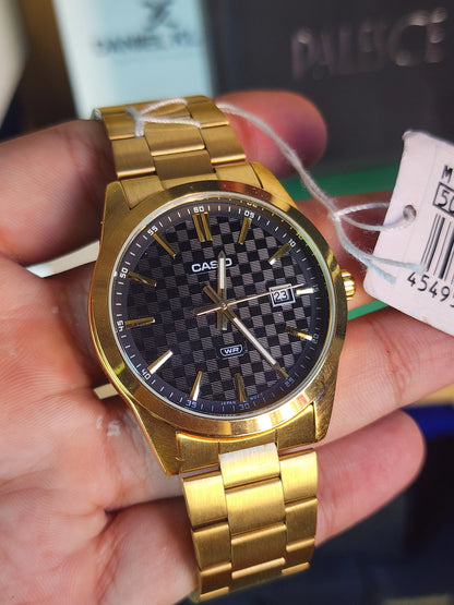 Casio mtp vd03 black dial chess