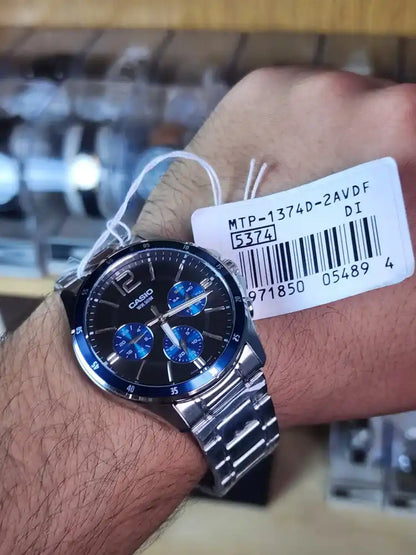 Casio mtp 1374 black blue eyes
