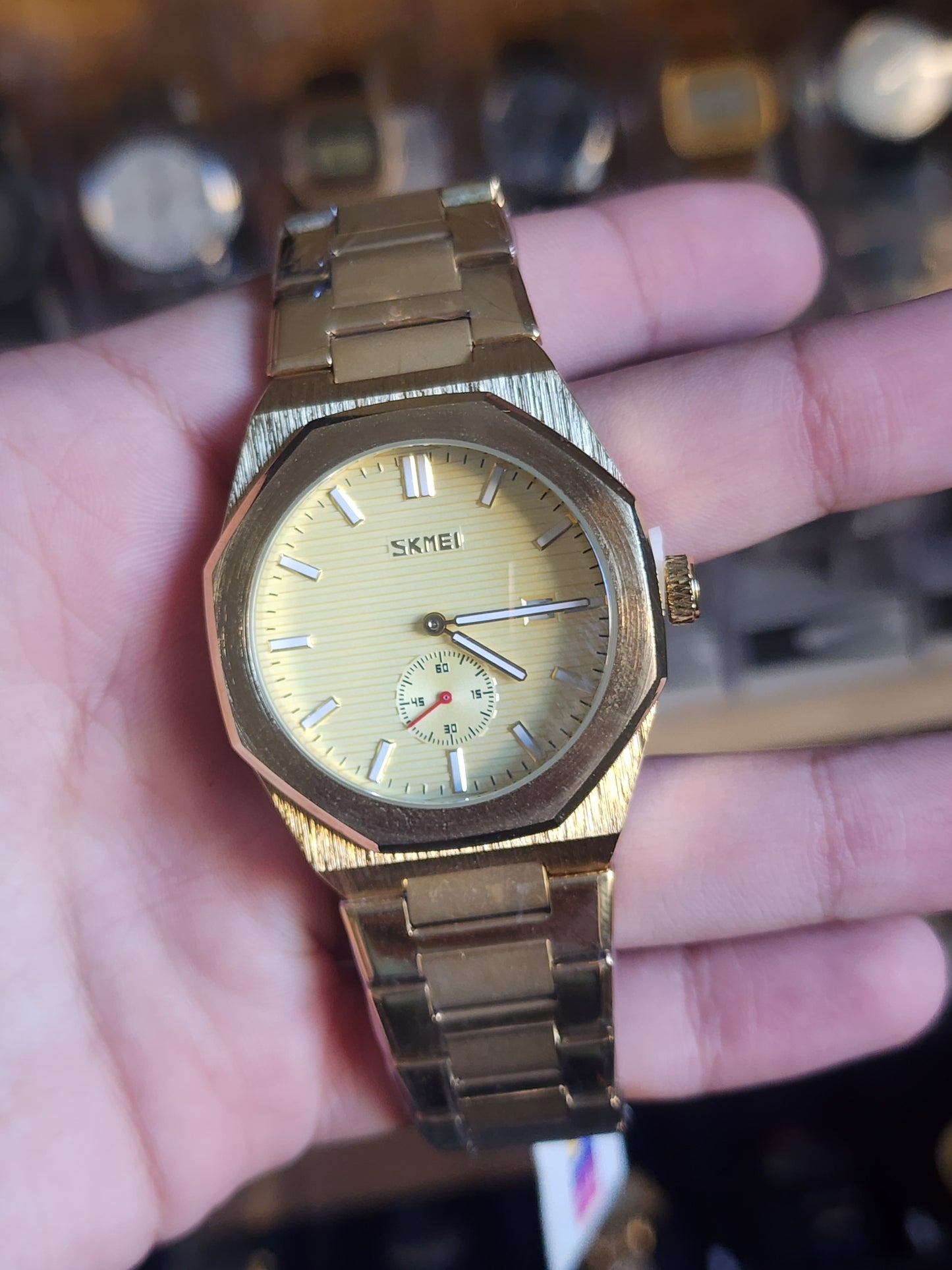 Skmei secondes separees full gold