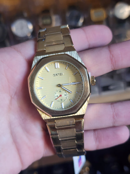 Skmei secondes separees full gold