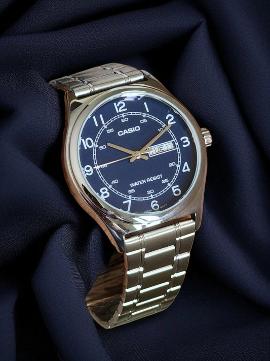 CASIO full silver blue dial