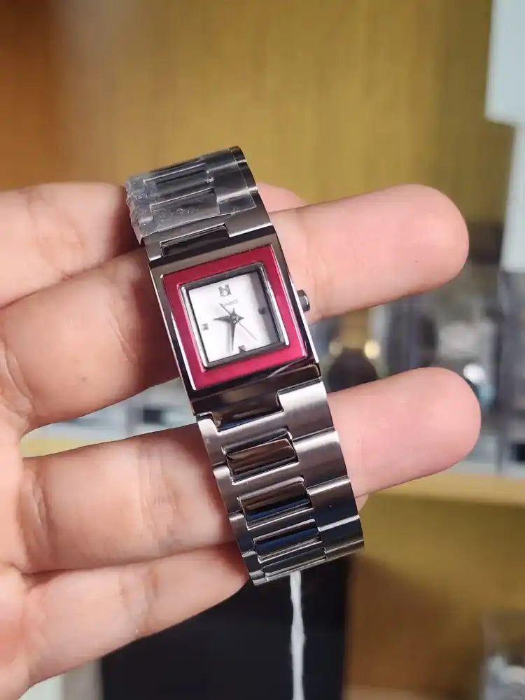 Casio ltp 1317 pink bezel rectangular women