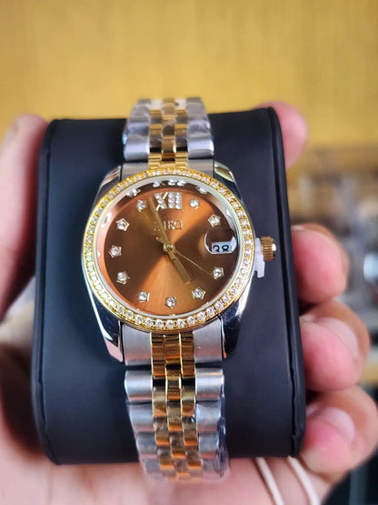 Palesce women brown diamond dial