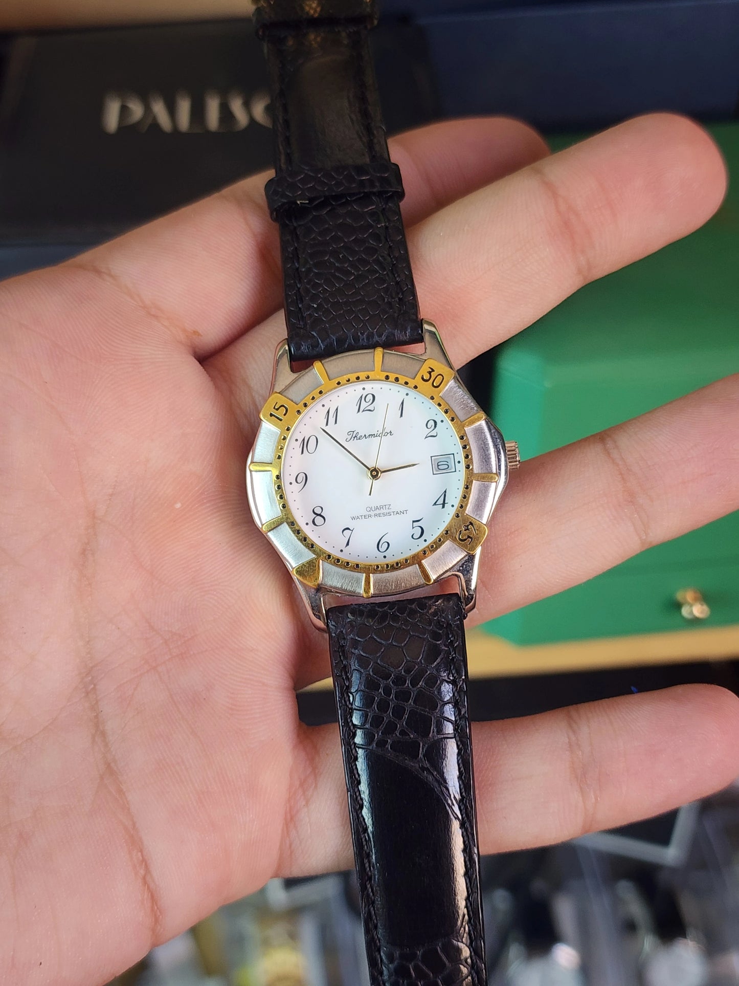 Thermidor black croco vintage