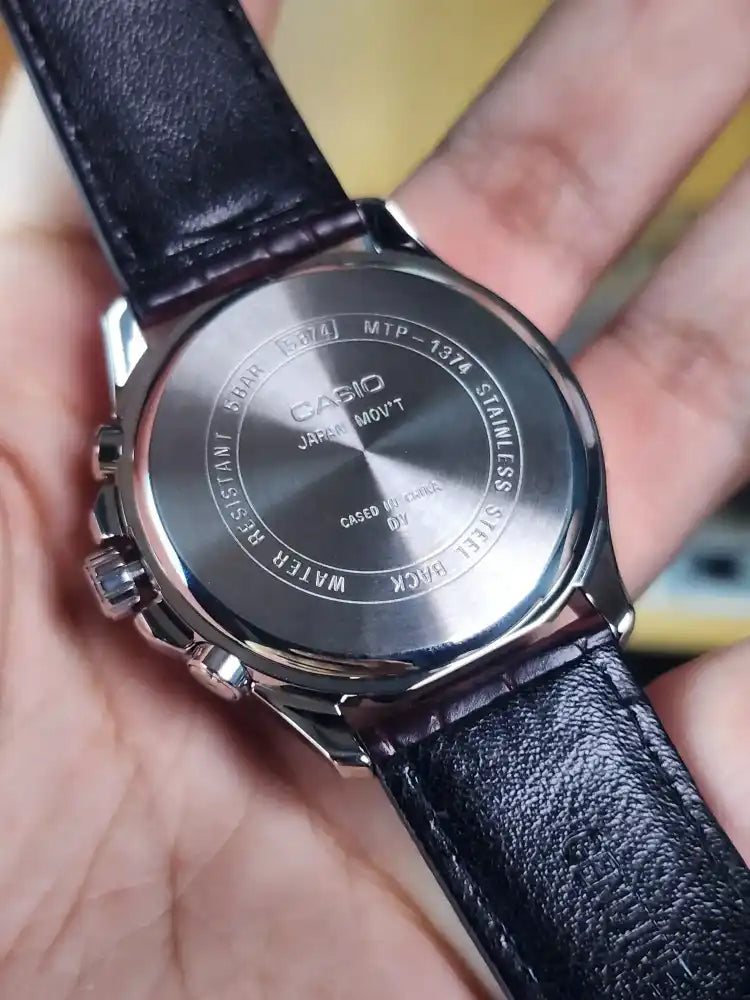 Casio mtp 1374l brown leather vintage