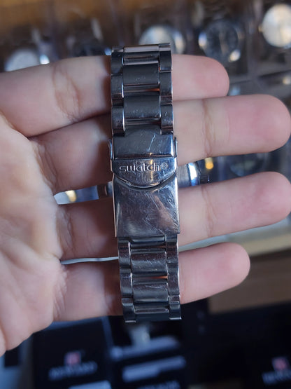 Swatch irony blue dial details