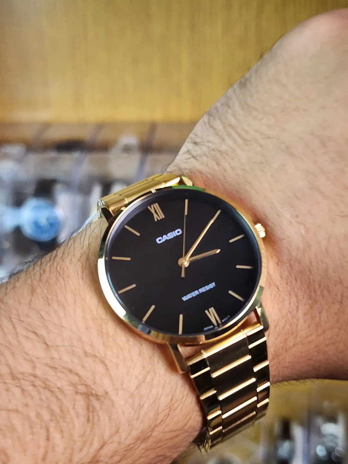 Casio mtp VT01 gold black dial