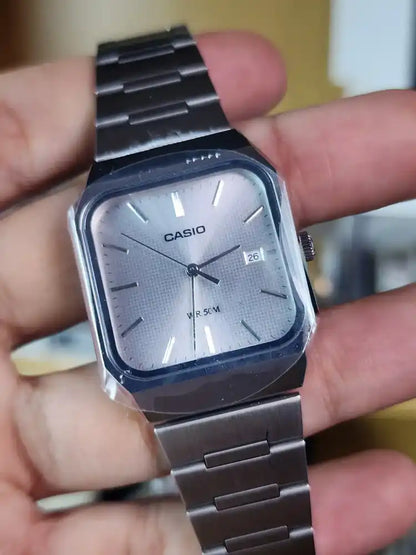 Casio MTP B185 light grey dial unisex