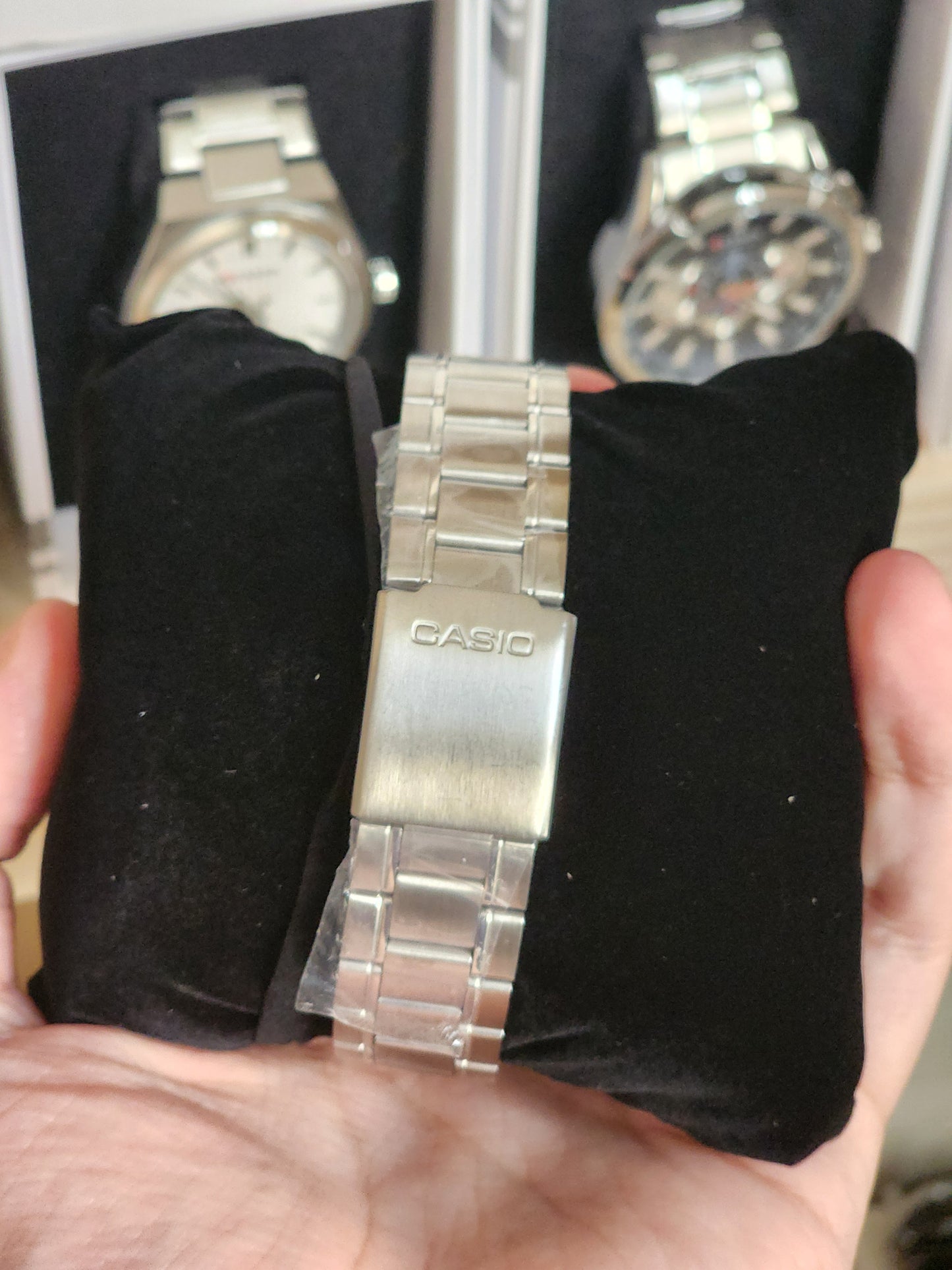 CASIO full silver blue dial