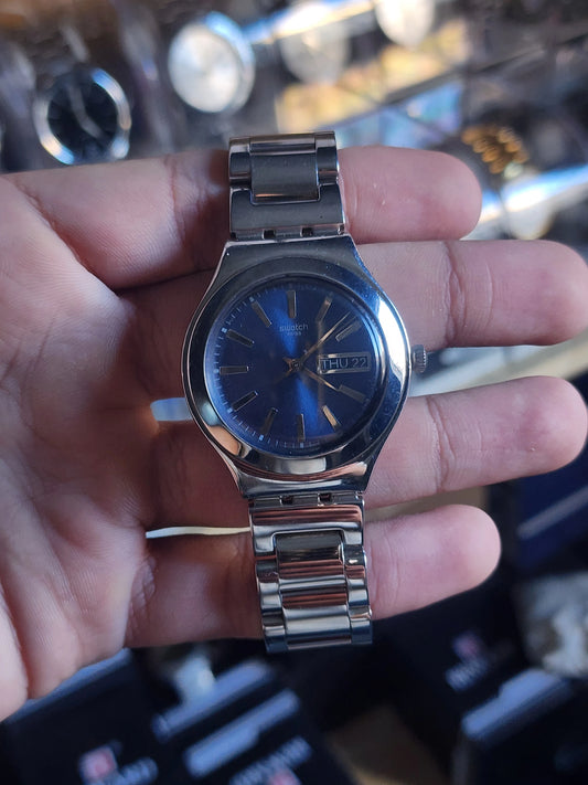 Swatch blue dial irony