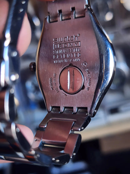 Swatch irony blue dial details