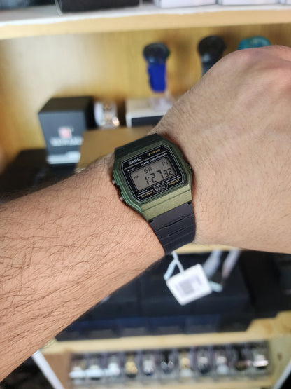 Casio f91w green military